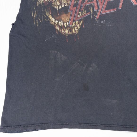 Vintage 90s Slayer Skull Metal Band T Shirt Double Sided XL Faded Black 1997 - Picture 5 of 14